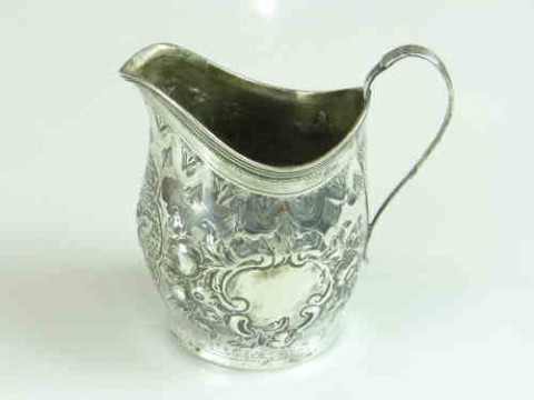 George III Silver Cream Jug, marks rubbed but probably London 1798, 3.1...