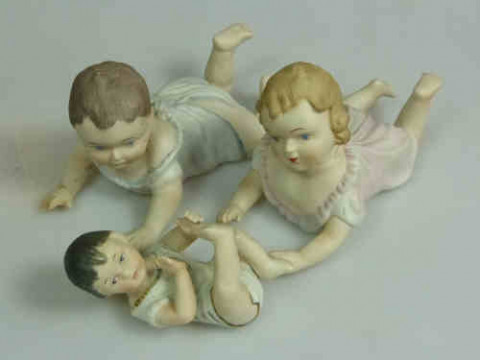 Three Continental Bisque Babies