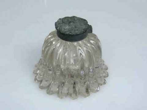 Victorian Moulded Glass inkwell