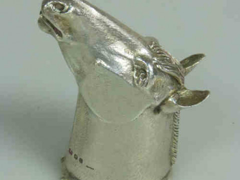 Silver Horse's Head Stirrup Cup, 4 Troy ozs.