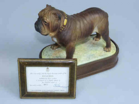 Royal Worcester Model of a Bulldog, limited edition 361/500 with certificate