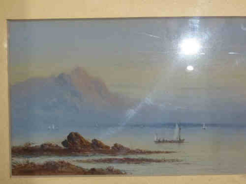 Unsigned 'Loch Goil', watercolour, 17cm x 27cm, framed