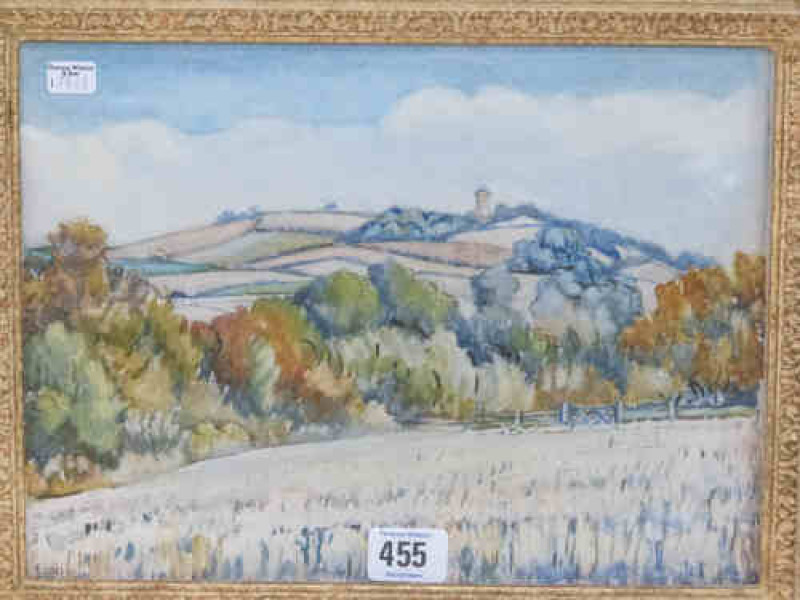 Leslie 'Country Landscape', oil painting on board, 21cm x 29cm, framed