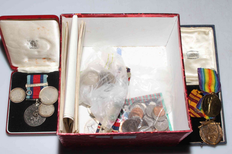 Collection of military medals and sporting medallions including WWI Victory medal T.Z. 7737 H. HASWELL A.B.R.N.V.R., 1944 Normandy Campaign 2839 with Royal Mint case, Dunkerque 1940 with ribbon, WWII star, France and Germany star, WWII defence and war med