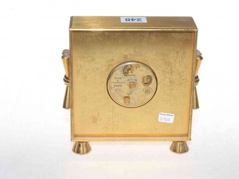 Vintage Imhof gilt mantel clock, 16cm. thumbnail