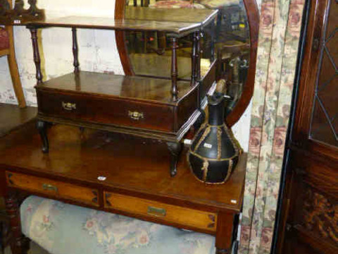 Victorian Walnut Dressing Table Base, Walnut Whatnot, Two Folding Vanity...