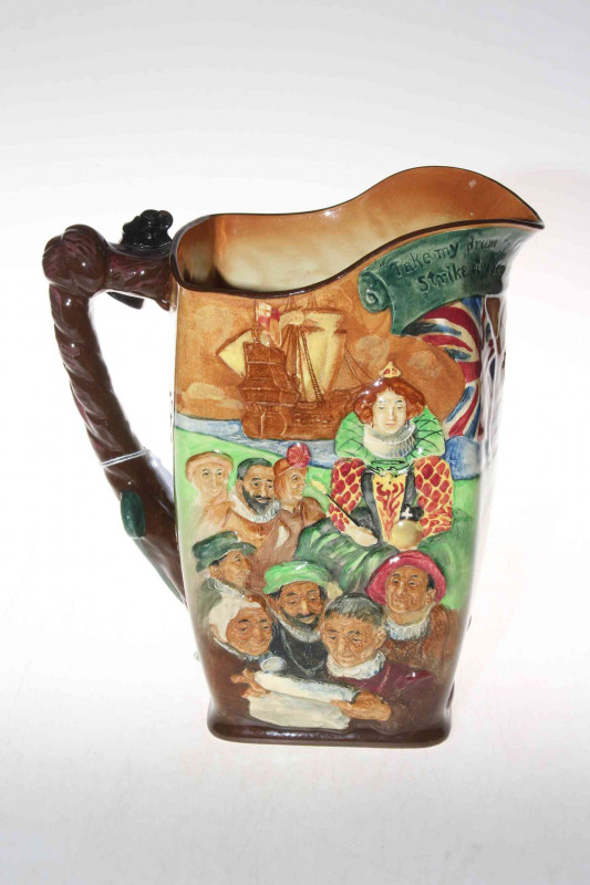 Royal Doulton 'The Drake' jug, no. 406, 28cm high.