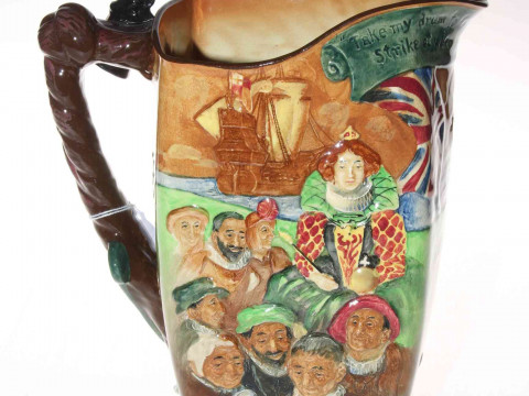 Royal Doulton 'The Drake' jug, no. 406, 28cm high. thumbnail