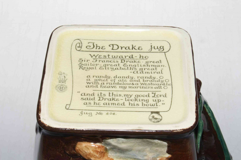 Royal Doulton 'The Drake' jug, no. 406, 28cm high.