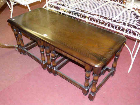 Priory Nest of Three Dark Oak Tables