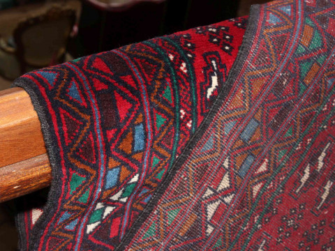 Fine hand knotted Turkaman rug 2.10 by 1.15. thumbnail