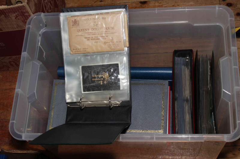 Collection of vintage to modern postcards including topographical Britain (real photographic and printed), tram interest, funeral in memoriam cards, Harry Payne Tuck London guards, embroidered silk military, Margaret Tarrant, vintage greetings cards.