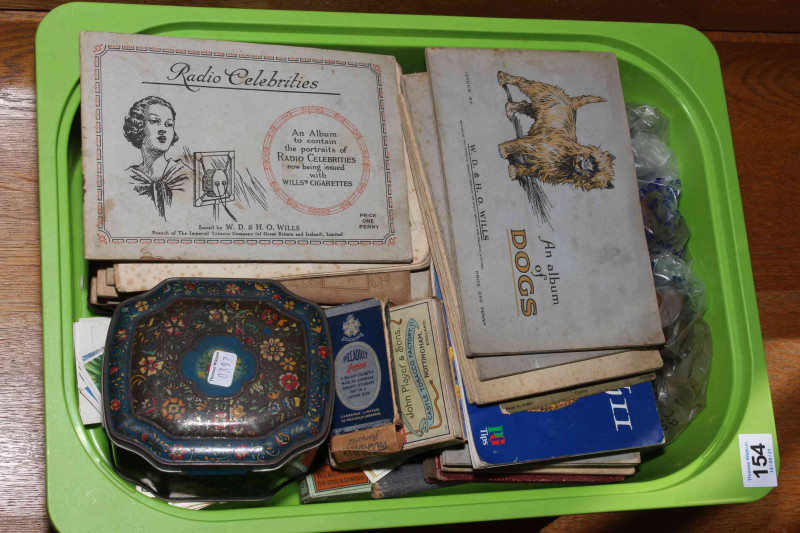 Worldwide coinage including pre-1947 silver, postcard album, cigarette and tea cards (loose and in booklets) including J. Wix & Sons - Henry, Godfrey Phillips Ltd, etc.