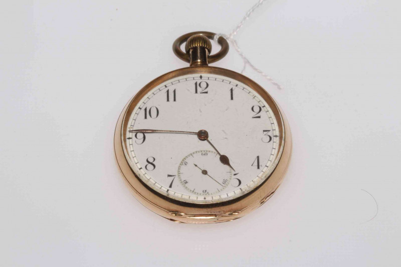 14k gold gents keyless pocket watch.