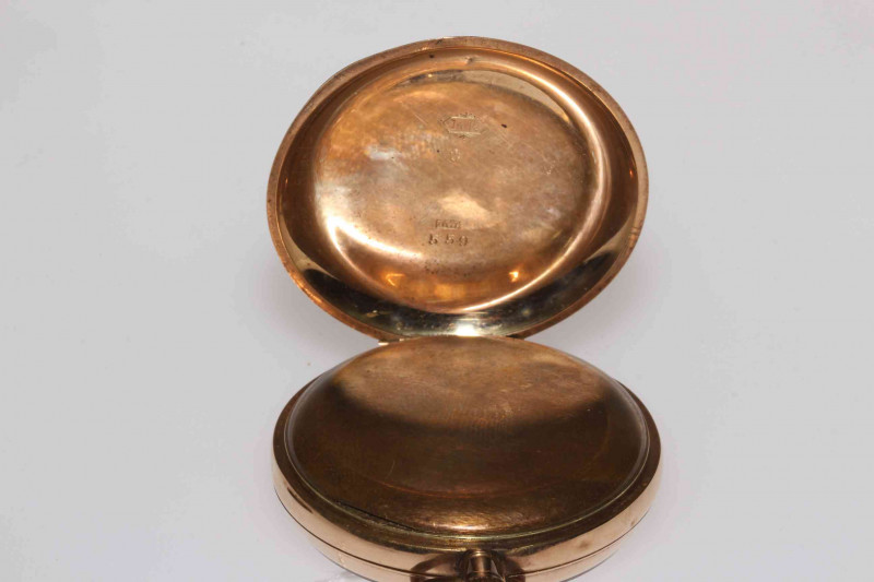 14k gold gents keyless pocket watch.