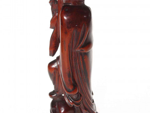 Carved wood Oriental figure of a sage. thumbnail