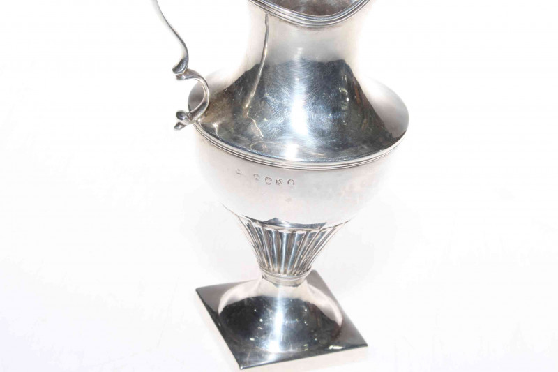 George III silver cream jug with part fluted body, London 1805, 15.5cm.