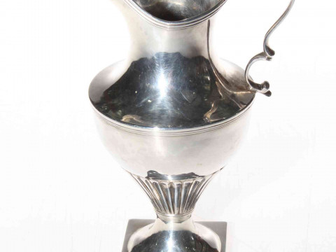 George III silver cream jug with part fluted body, London 1805, 15.5cm.