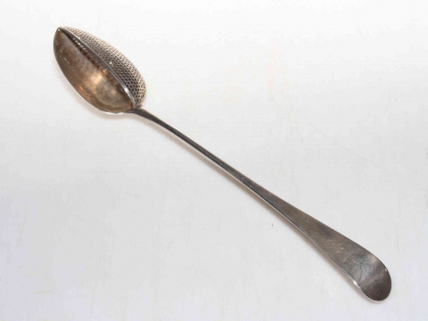 George III silver Peter and Anne Bateman straining spoon, Old English...