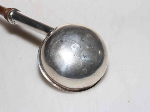 George III Newcastle hallmarked silver toddy ladle, marks a little indistinct, 34cm length. thumbnail