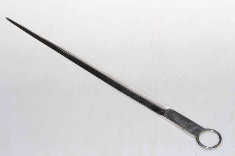 William Chawner silver meat skewer, London 1827, 32.5cm length.