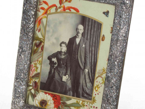 Edwardian silver mounted easel photograph frame, Birmingham 1907, 24cm...