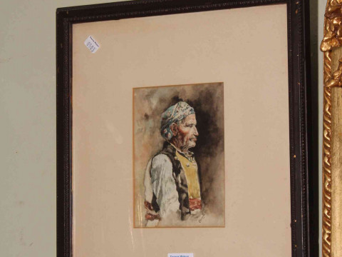 Edwards, Portrait of an Elderly Gentleman, watercolour, signed lower right,...