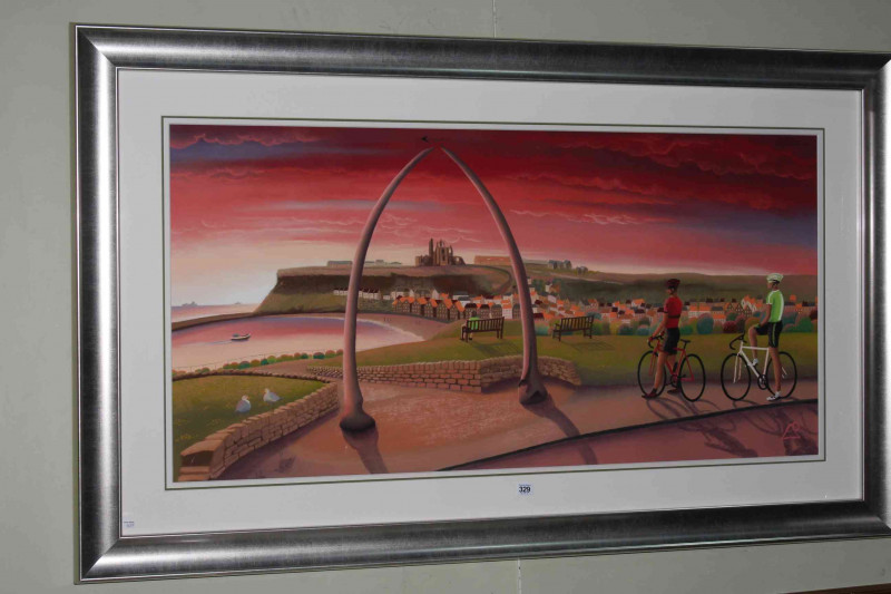 Lucy Pittaway, Reaching New Shores, soft pastel on board, 61cm by 122cm, in glazed frame with certificate of authenticity.