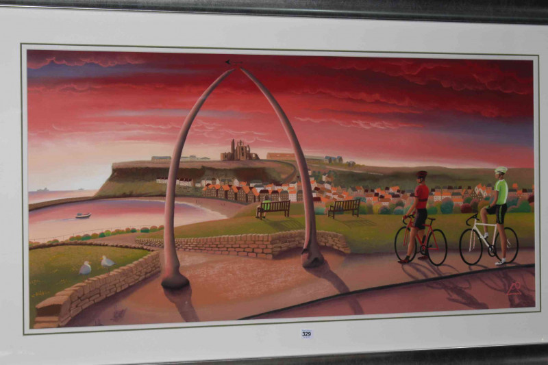 Lucy Pittaway, Reaching New Shores, soft pastel on board, 61cm by 122cm, in glazed frame with certificate of authenticity.
