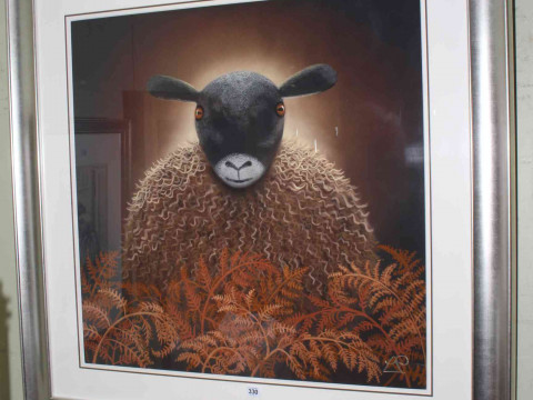 Lucy Pittaway, Brown Eyes, soft pastel on board, 76cm by 76cm, in glazed...