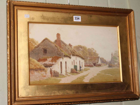 Hilton, Cottage at Prenton, Nr Birkenhead, watercolour, signed lower right,...