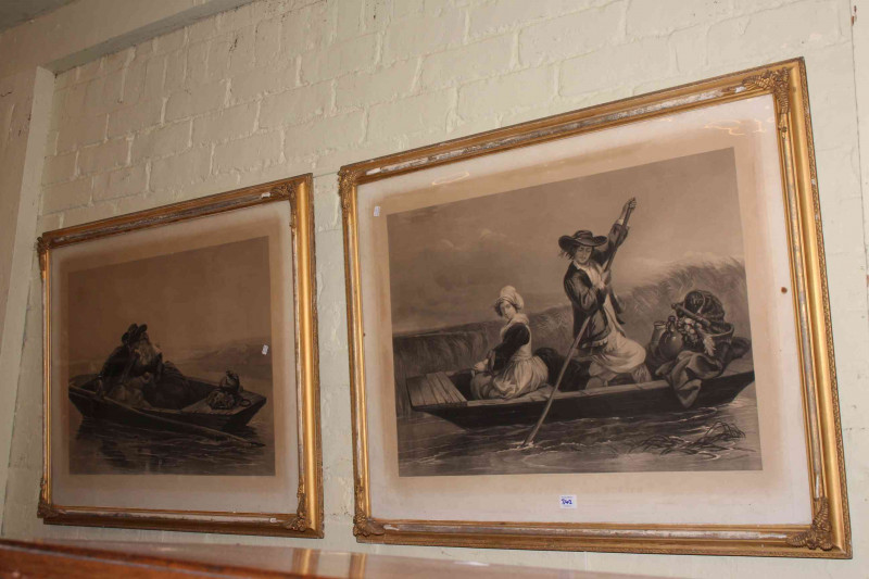 Collection of nine pictures including oils, portrait, needlework and Farm sign (10).