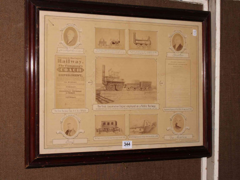 Framed Stockton & Darlington Railway commemorative.