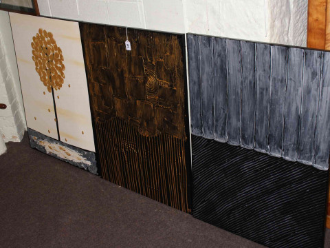 Three contemporary oils on canvas.