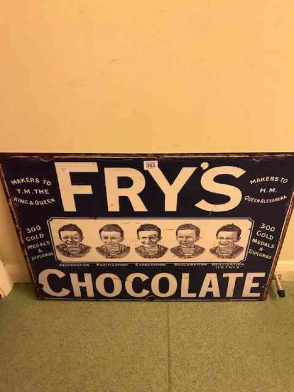 Frys Chocolate advert sign.