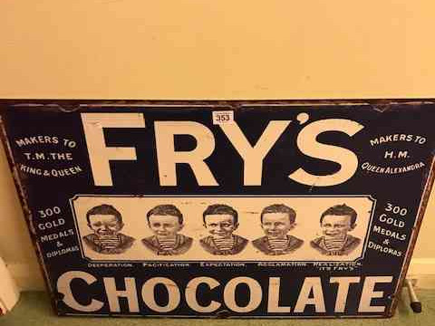 Frys Chocolate advert sign.