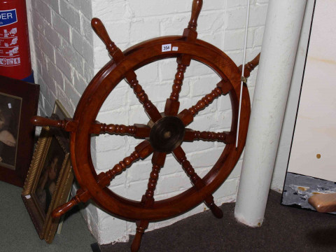 Eight spoke ships wheel.