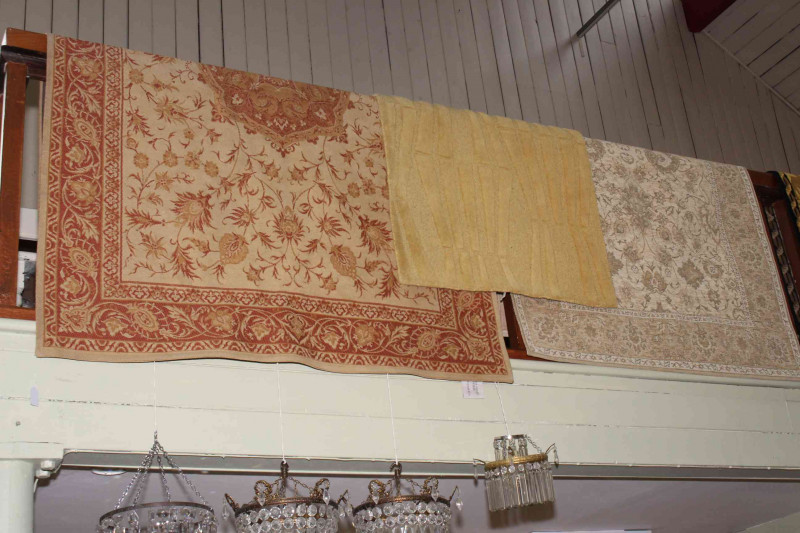 Laura Ashley Templeton rug 2.00 by 1.36, beige Otisse rug 1.70 by 1.20 and Ochre wool rug 1.50 by 0.80 (3).