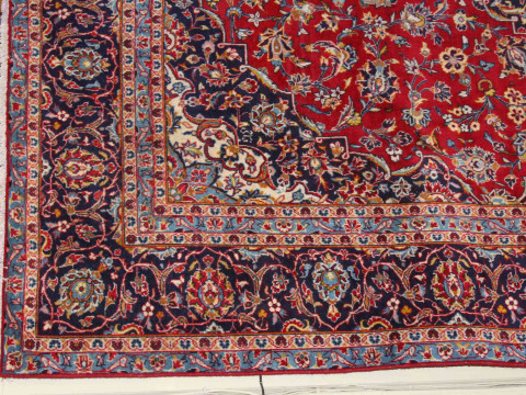 Fine hand knotted Kashan carpet, 3.48 by 2.38. thumbnail