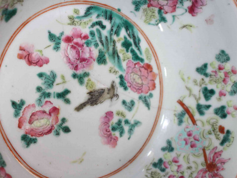 Chinese Famille Rose bowl, 29cm diameter. thumbnail