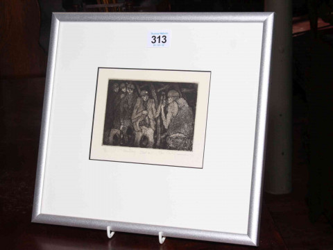 Tom McGuinness (1926-2006), Meeting Station, limited edition etching,...