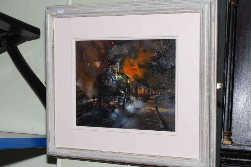 Michael Flanders, Are we There Yet, acrylic on board, signed and dated 2018, 24cm by 29cm, framed.