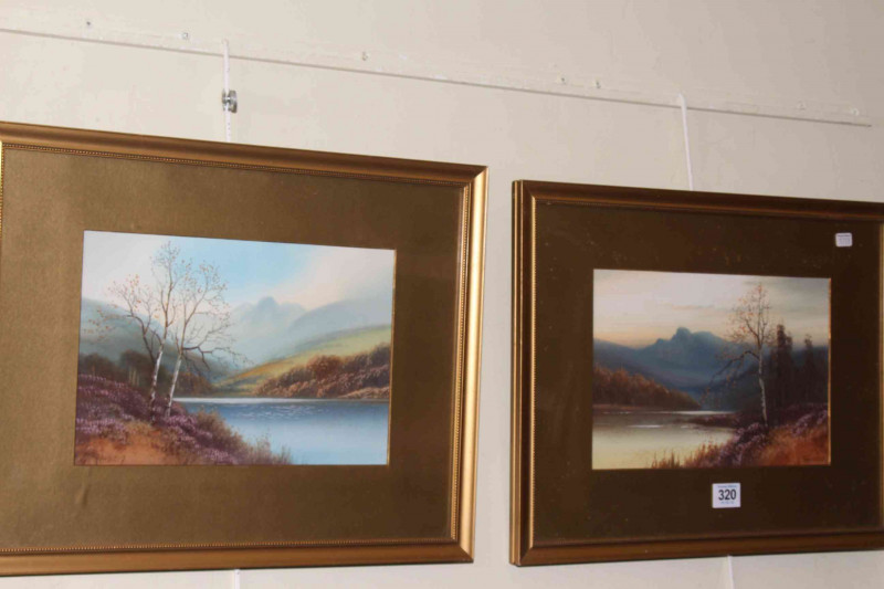 G. Trevor, Highland landscape, pair watercolours, both signed, 17.5cm by 26.5cm, in glazed gilt frames.