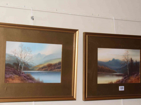G. Trevor, Highland landscape, pair watercolours, both signed, 17.5cm...
