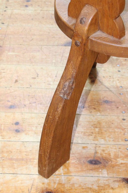 Thomas Whittaker 'Gnomeman' adzed oak spinning chair.