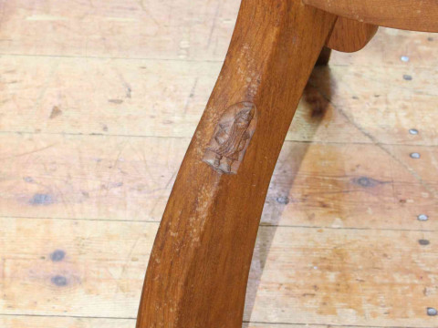 Thomas Whittaker 'Gnomeman' adzed oak spinning chair. thumbnail
