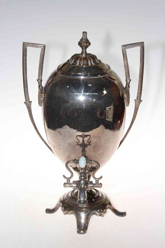 Silver plated samovar, 46cm high.