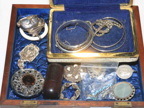 Silver and other jewellery including Scottish brooch, pendants, silver...