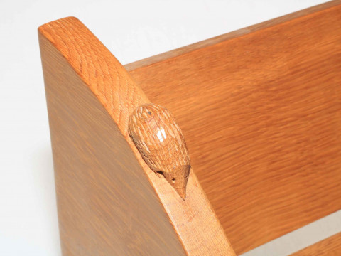 Hedgehog oak book trough, 46cm wide. thumbnail
