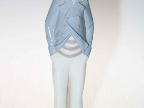 Tall Lladro Sailor with pipe, 37.5cm.